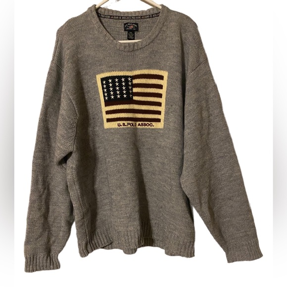 U.S. Polo Association Jean's Co. Vintage Pullover Knitted Sweater Men’s 2XL Gray - Picture 1 of 16